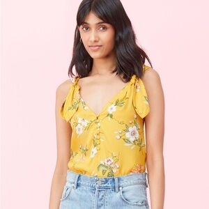 REBECCA TAYLOR LITA FLORAL SILK TWILL BOW CAMI